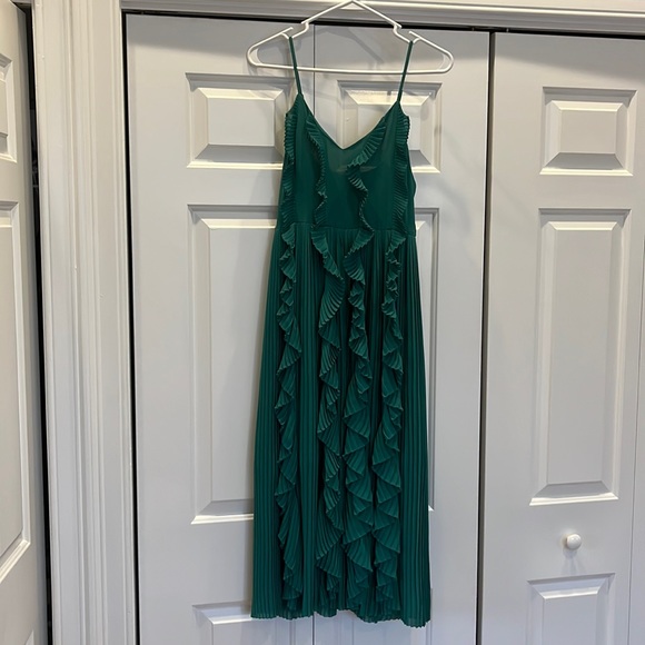 H&M | Dresses | Turquoise Adjustable Straps Pleated Ruffle Dress | Poshmark